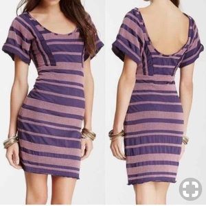 Free people Purple striped mini dress size M